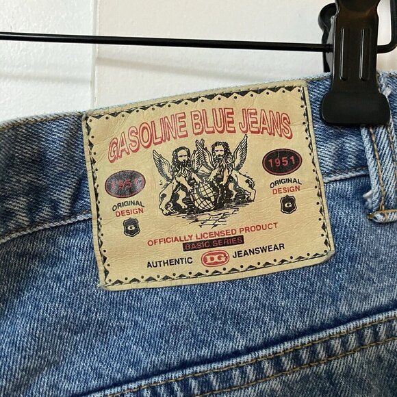 Vintage Gasoline Jeans 36" Y2K Straight Leg Dad 2000s 90s Embroidered Logo - Picture 3 of 10